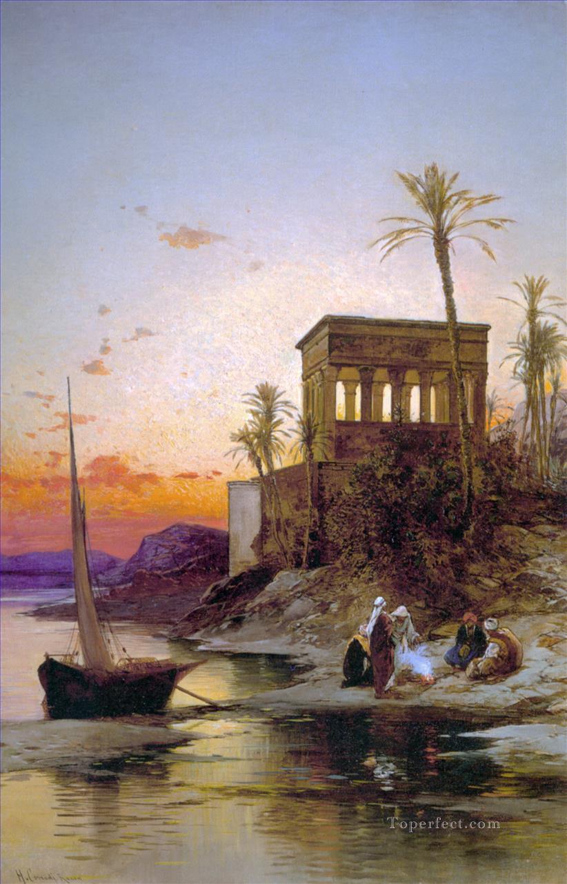 bonfire Hermann David Salomon Corrodi orientalist scenery Oil Paintings